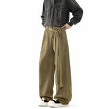 AIDASE  -  Belt Black Suit Pants Men Oversized Society Mens Dress Pants Korean Loose Wide Leg Pants Mens Office Formal Trousers M-3XL aidase-shop