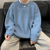 AIDASE  -  Autumn Crew Neck Solid Color Pullover Sweaters For Men Casual Y2K Knitted Sweater High Street Fashion Jumpers Hombre aidase-shop