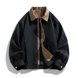 AIDASE  -  Autumn Fake Two-Piece Casual Jackets Men Loose Fashion Outwear Male Daily Patchwork Turn Down Collar Windproof Jacket Coat aidase-shop
