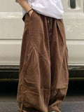 AIDASE  -  Unsiex Wide Leg Pants Japanese Vintage Loose Pleated Cargo Pants For Men Women Casual Elastic Waist Cityboy Versatile Pants aidase-shop