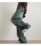 AIDASE  -  Distressed Vintage Blue Jeans Pants Men Wide-leg Denim Trousers Male Oversize Streetwear Fashion Casual Baggy Straight Jeans aidase-shop