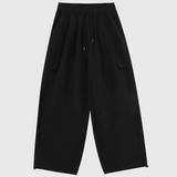 AIDASE  -  100% Cotton Men Cargo Pants Japanese Hip Hop Vintage Wide Leg Straight Regulate Trouser Leg Big Pocket Y2K Drawstring Bloomers aidase-shop