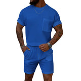 AIDASE  -  European and American Men's Sports Suit Short Sleeved Shorts Two-piece Casual Sports Round Neck Jogging Suit aidase-shop