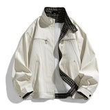 AIDASE  -  American Style Spring Autumn New Fashion Men's Spliced Casual Trendy Simple Basic Loose Stand Collar Long Sleeve Jackets Coats aidase-shop