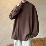 AIDASE  -  Autumn Half-high Neck Solid Color Sweatshirt Niche Retro Bottoming Shirt Fashion Casual Pullover Long-sleeved Women Men Clothing aidase-shop