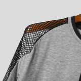 AIDASE  -  Men T Shirt Mesh Patchwork Transparent O-neck Long Sleeve Sexy Casual Male Tee Tops Streetwear 2025 Stylish Camisetas aidase-shop