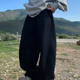 AIDASE  -  Japanese Sle Loose Fit Basic Thiened Curved Knife Pants Men Women Casual Pants Pure Color Straight Leg Summer Polyester aidase-shop