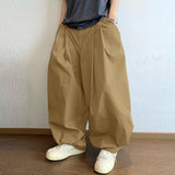 AIDASE  -  Men Pants Solid Button Pleated Baggy Casual Trousers Men Streetwear Oversize Joggers Fashion Male Lantern Pants aidase-shop