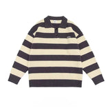 AIDASE  -  Winter  Collar Striped Loose Knitted Sweater for Men Trendy Brand Casual Autumn Winter Lazy Couples Loose Knitwear Top aidase-shop