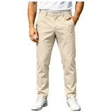 AIDASE  -  Men's Trousers Elastic Solid Color Work Casual Pants Business Formal Pants Taupe Pants aidase-shop