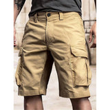 AIDASE  -  Men's Tactical Cargo Shorts Black Multi-Pocket Straight Leg Casual Workwear Shorts aidase-shop