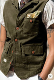 Aidase Men's Corduroy Single Breasted Suit Vest Retro Dress Vests Man Steampunk Elegant Man Coat Suits Modern Men Vests Male Working aidase-shop