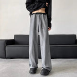 AIDASE  -  Autumn Men's Wide-Leg Pants Contrast Waist Drawstring Casual Trousers aidase-shop