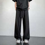 AIDASE  -  Korean Classic Blue Black Gray Male Brand Trousers Plus Size Men's Casual Straight Long Loose Pants Stretch Elastic Waist Jogger aidase-shop