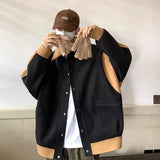 Aidase Color Blocking Woolen Jacket Men's Versatile Loose and Thick Hong Kong Style Ins Trendy Youth Lapel Coat aidase-shop