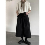 AIDASE  -  Summer Wide Leg Cropped Pants Comfy Culottes Street Fashion Trendy Loose Fit Casual Trousers Breathable Oversized Style aidase-shop