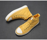 AIDASE  -  New Retro Unisex Canvas Shoes High Top Lace Up Women Men Middle Cut Sneakers Fresh Solid Colors Students Casual Shoes aidase-shop