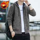 Aidase Knit Sweater Male Zipper Plaid Men's Clothing Cardigan Hoodies Zip-up Thick Winter Red Tops Jumpers Casual Stylish Hot aidase-shop
