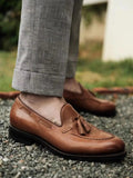 AIDASE  -  Vintage Naples Linen Pants Men British Style High Waist Slim Fit  Trousers Spring Summer Fashion Casual Ankle-Length Suit Pants aidase-shop