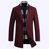 Aidase NEW Men Winter Warm Fashion Trench Wool Top Coat Slim Fit Casual Reefer Jackets Solid Breasted Peacoat aidase-shop