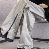 AIDASE  -  High Street Men's Casual Trousers Zipper Split Decoration Thin Cool American Straight Leg Loose Men Sports Pants aidase-shop