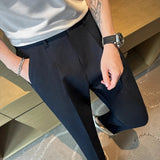 AIDASE  -  Trendy Casual Men's Pants Versatile Fashionable Ins New Model Youth Summer Artistic Trousers Checked Waist Breathable aidase-shop