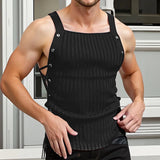 AIDASE  -  Spring Summer Sexy Mens Tank Tops Elastic Slim Fit Sleeveless Straps Vest Tops For Men Summer Streetwear Vintage Straps Camisole aidase-shop