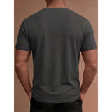 AIDASE  -  Men's Solid Color Stitching Short Sleeve T-Shirt Casual Crew Neck Breathable Summer Top aidase-shop