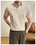 AIDASE  -  High-quality Solid Color V-neck Men's Breathable Moisture-wicking Polo Shirt, Stretchable T-shirt for Casual Business Wear M-6XL aidase-shop