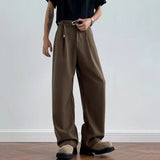 AIDASE  -  Summer American Style Suit Pants Loose Straight-leg Casual Thin Solid Color Draped Floor-Length Men Trousers Tide 21E6758