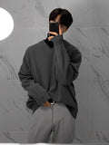 AIDASE  -  Loose V-Ne Knitwear Pure Color Base Layer Sweater for Men Autumn Winter New Sle Korean Loose Sle Faionable Versatile aidase-shop