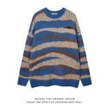 Vintage Pullover Black Red Contrast Striped Sweater Fashion Versatile Knit HIP HOP Mens Clothing High Quality Casual Jumper aidase-shop