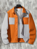 AIDASE  -  Men's Color Block Lapel Jacket Spring Fall Loose Casual Shacket Outerwear aidase-shop