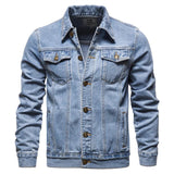 AIDASE  -  Men's Cotton Denim Jacket Autumn Winter Fashion Casual Slim Fit Outerwear Versatile Trendy Men's Clothing aidase-shop