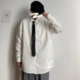 AIDASE  -  Young Men'S Boys Solid Long Sleeve Button Down Shirt Spring Summer Outfits Fashion Regular Cuff Business Casual Shirt aidase-shop