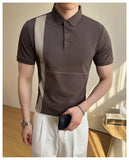 AIDASE  -  New Men's Stretchable Business Casual Polo Shirt, Fashion Slim Fit Short Sleeve T-Shirt, Available in Plus Sizes M-5XL. aidase-shop