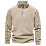 AIDASE  -  Men's Autumn Winter Stand Collar Half Zip Long Sleeve Hoodie Trendy Versatile Men's Fleece Top aidase-shop
