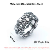 Aidase NEW Men's 316L stainless steel rings Unique Skull ring Vintage Aegishjalmur PUNK Jewelry Gifts aidase-shop
