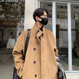 AIDASE  -  Fall and Winter New High-neck Wool Jacket, Thickened and Warm Solid Color Men's Coat, Stylish and Versatile Windproof Coat. aidase-shop