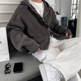 AIDASE  -  Autumn Winter New Fashion Men's Solid Color Simple Basic Casual Trendy Loose Long Sleeve Knitted Sweater Cardigans Male Coats aidase-shop