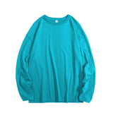 Oversized Men's T-shirts Long Sleeve Quality Cotton Fashion Korean Clothing Tops Solid Color Harajuku Male Tees aidase-shop