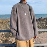 AIDASE  -  Autumn and Winter Korean Men's Sweater Loose Fashion Lazy Pullover Long Sleeve Knitted Sweater New Style aidase-shop