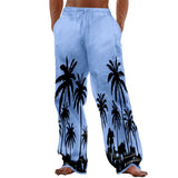 AIDASE  -  autumn and winter Hawaii beach men's printed casual cotton and linen loose trousers aidase-shop
