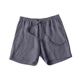 AIDASE  -  Summer Cotton Linen Shorts Men Casual Drawstring Elastic Waist Solid Beach Short Trousers Comfort Breath Sports Home Shorts aidase-shop