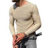 AIDASE  -  Men's Long Sve Knitted Pullover Sweater Casual Briti Sle round Ne Ribbed Boting Large Size Acrylic Spring Season aidase-shop