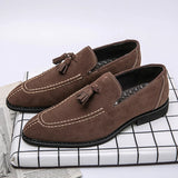 AIDASE  -  Classic Men Fringed Shoes PU Black Brown European-style Casual Comfortable Business-friendly Loafers Gentleman's Shoes Men aidase-shop