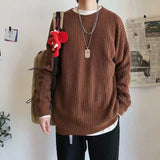 AIDASE  -  Men's Spring Autumn Winter Knitted Sweater Casual Loose Fit Base Layer Versatile Outerwear Korean Style Winter Essential aidase-shop