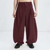 AIDASE  -  Men Striped Pants Button Loose Joggers Casual Wide Leg Trousers Men Streetwear Baggy Fashion Leisure Long Pants Men aidase-shop