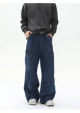 AIDASE  -  Men's Casual Trendy Basic Daily Loose Camouflage Wide Leg Straight Multi Pockets Denim Trousers American New Fashion Jeans Pants aidase-shop