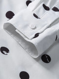 AIDASE  -  Spring and Autumn Polka Dot Print Long Sleeve Men's Shirt Casual Shirt aidase-shop